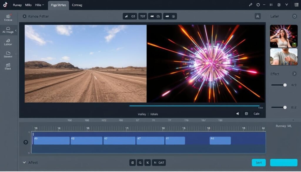 Runway ML AI TikTok video generator showing advanced visual effects Runway ML AI TikTok video generator showing advanced visual effects