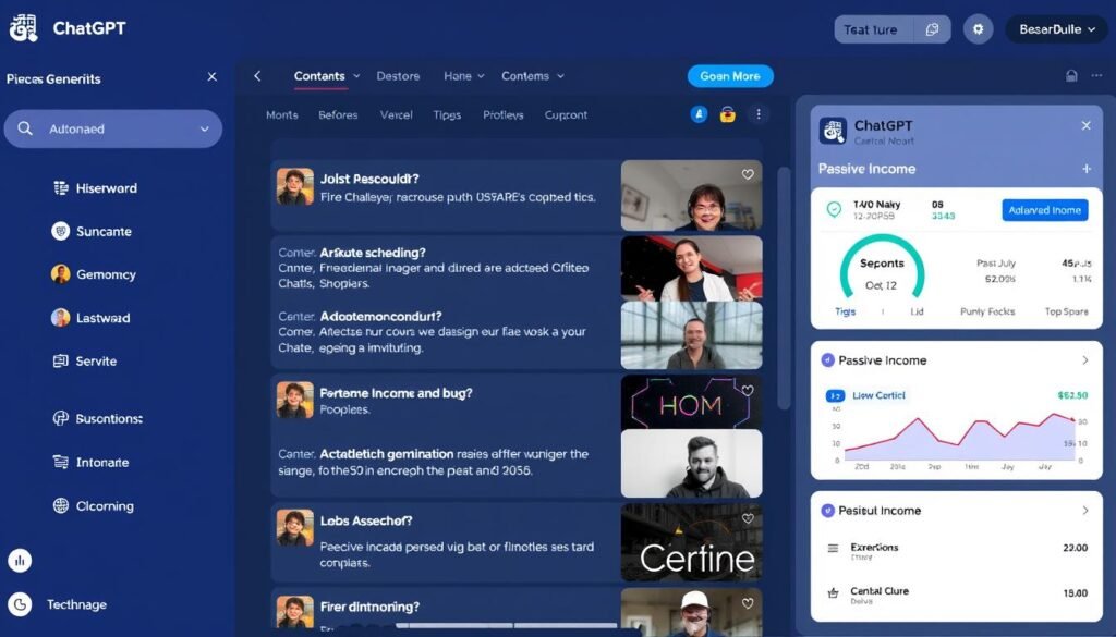 ChatGPT interface generating passive income content