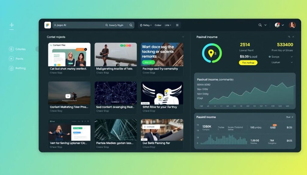 Jasper AI interface showing content creation for passive income