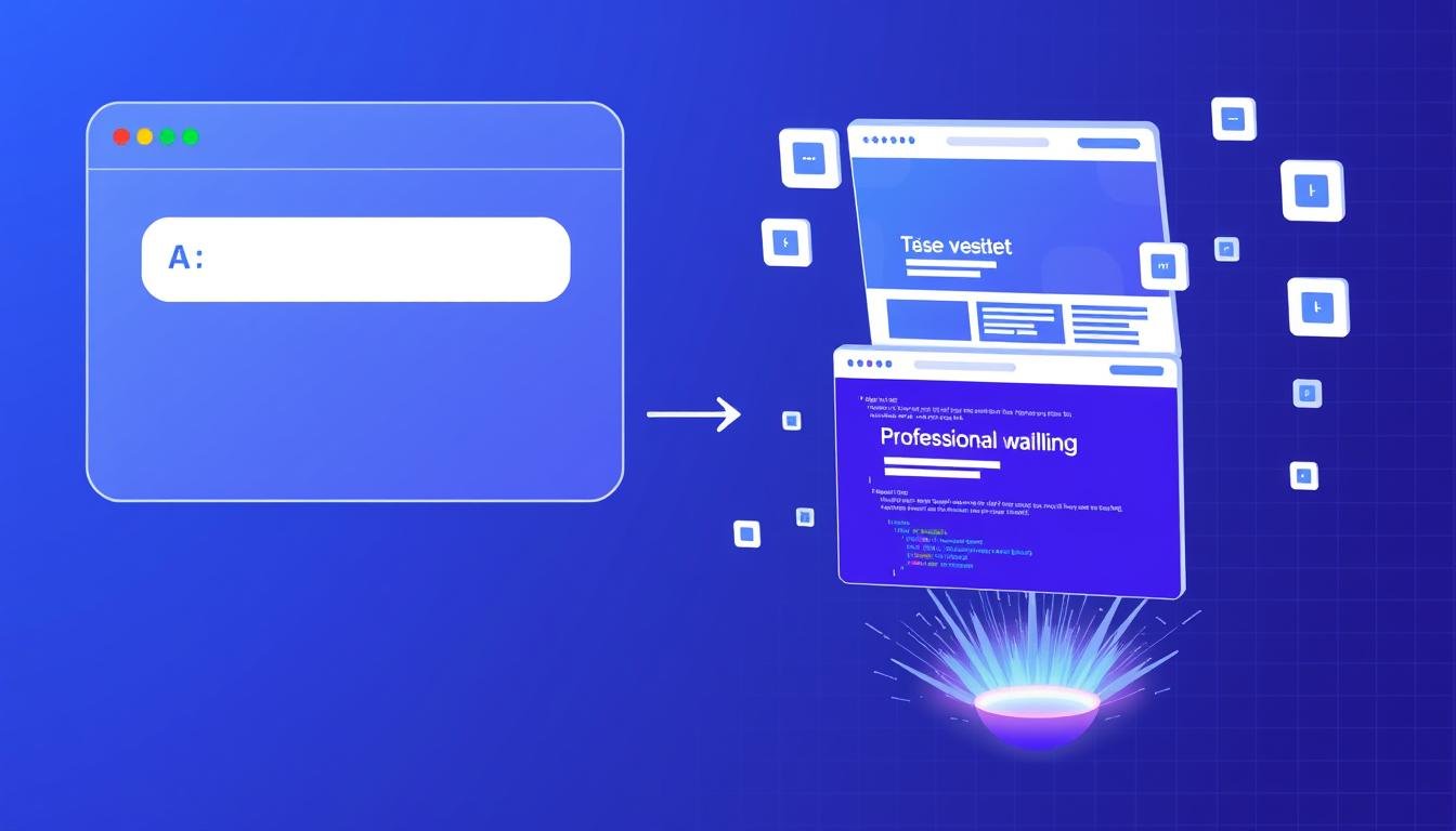 AI Website Builder creating a professional website from text prompts