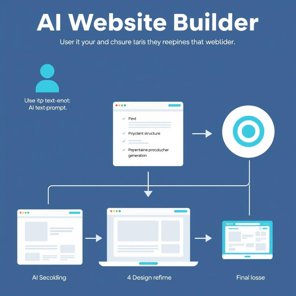 AI Website Builder workflow diagram showing the process from prompt to finished website AI Website Builder workflow diagram showing the process from prompt to finished website